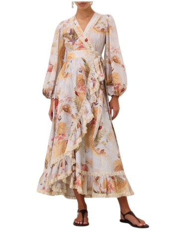 zimmermann dress womanascension frill midi dress - 3240dss253 lbpfl 2
