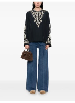 isabel marant t-shirt womanfalonne gb - 25aht0652fac3j02e 01bk