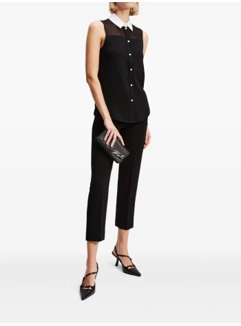 karl lagerfeld t-shirt womanpoplin collar slvls blouse - a3w11015 999 2