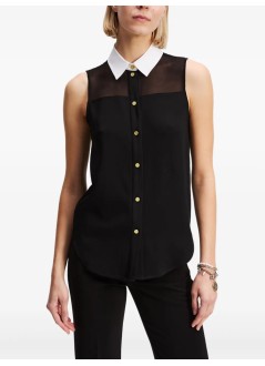 karl lagerfeld t-shirt womanpoplin collar slvls blouse - a3w11015 999