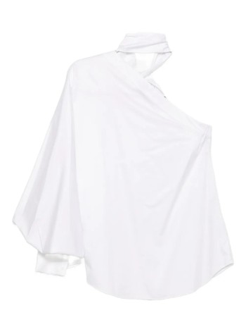 karl lagerfeld t-shirt womanone sleeve bow  poplin blouse - a3w11037 100 2
