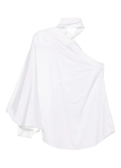 karl lagerfeld t-shirt womanone sleeve bow  poplin blouse - a3w11037 100