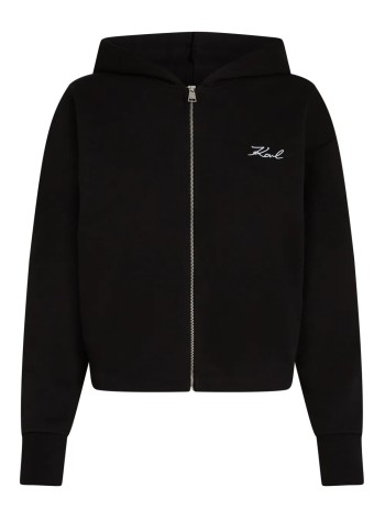 karl lagerfeld sweater womanhem signature zip up hoodie - a3w20067 999