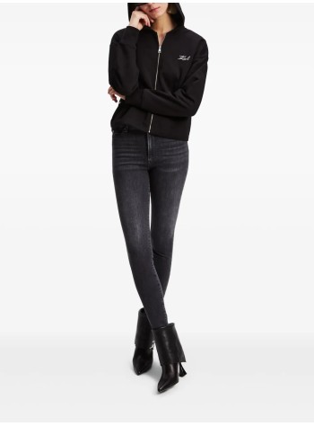 karl lagerfeld sweater womanhem signature zip up hoodie - a3w20067 999 2