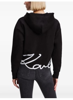 karl lagerfeld sweater womanhem signature zip up hoodie - a3w20067 999