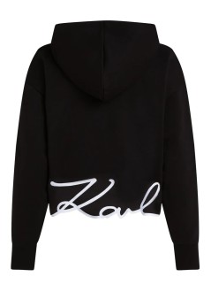karl lagerfeld sweater womanhem signature zip up hoodie - a3w20067 999