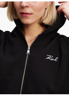 karl lagerfeld sweater womanhem signature zip up hoodie - a3w20067 999