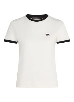 karl lagerfeld top womanikon patch slim t shirt - a3w17078 b09