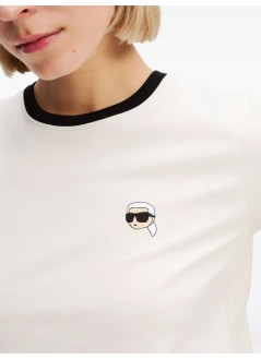 karl lagerfeld top womanikon patch slim t shirt - a3w17078 b09