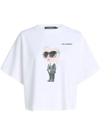 karl lagerfeld top mujer ikon aquarelle k boxy tshirt - a1w17132 100