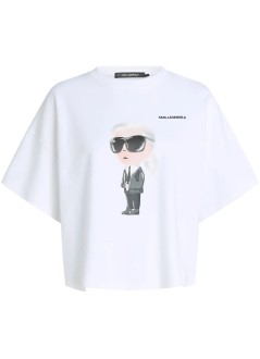 karl lagerfeld top womanikon aquarelle k boxy tshirt - a1w17132 100