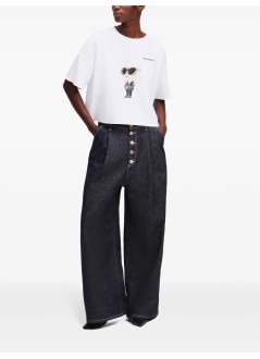 karl lagerfeld top womanikon aquarelle k boxy tshirt - a1w17132 100