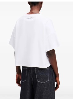 karl lagerfeld top womanikon aquarelle k boxy tshirt - a1w17132 100