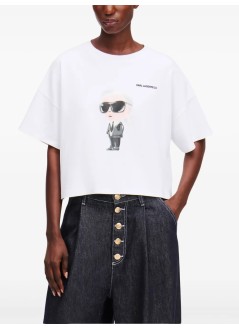 karl lagerfeld top womanikon aquarelle k boxy tshirt - a1w17132 100