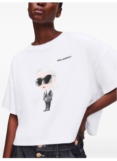 karl lagerfeld top womanikon aquarelle k boxy tshirt - a1w17132 100
