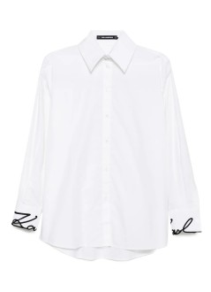karl lagerfeld shirt womansignature cuff poplin shirt - a3w11023 100