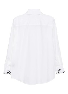 karl lagerfeld shirt womansignature cuff poplin shirt - a3w11023 100