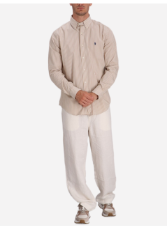 polo ralph lauren shirt mancubdppcs-long sleeve-sport shirt - 710929346020 6779i coastal beige white