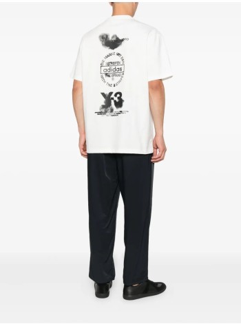 y3 t-shirt many-3 graphic short sleeve tee - jz0712 core white 2