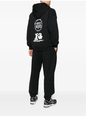 y3 sweater many-3 graphic hoodie - jx4748 black 2