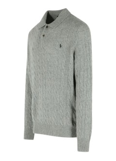 polo ralph lauren knitwear manlscableplkpp-long sleevepullover - 710974165002 fawn grey heather