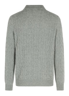 polo ralph lauren knitwear manlscableplkpp-long sleevepullover - 710974165002 fawn grey heather