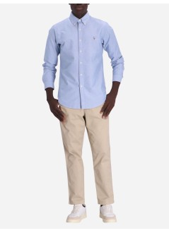 polo ralph lauren camiseria hombre cubdppcs-long sleeve-sport shirt - 710792041002 blue