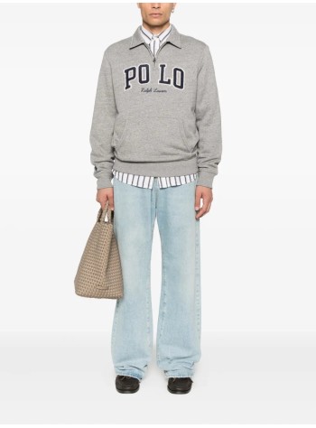 polo ralph lauren sweater manzipmockm3-long sleeve-sweatshirt - 710981150001 dark vintage heather 2