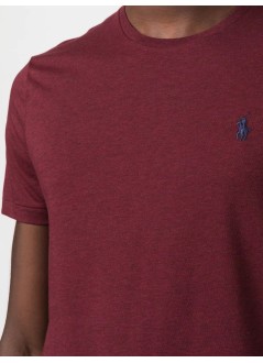 polo ralph lauren t-shirt mansscncmslm2-short sleeve-t-shirt - 710671438283 spring wine heather c7996