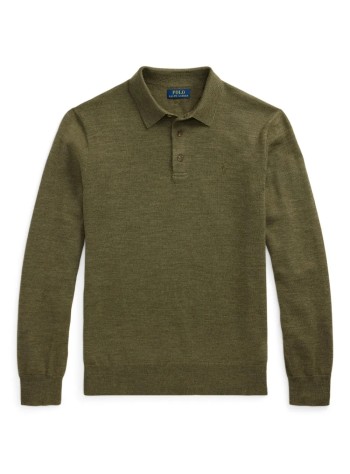 polo ralph lauren knitwear manlsplktpp-long sleeve-pullover - 710941104005 cargo olive heather