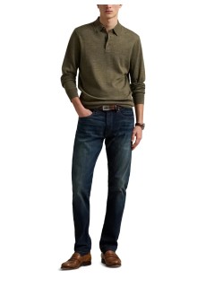 polo ralph lauren knitwear manlsplktpp-long sleeve-pullover - 710941104005 cargo olive heather