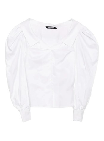 karl lagerfeld camiseria mujer off shoulder poplin shirt - a3w11042 100