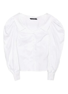 karl lagerfeld shirt womanoff shoulder poplin shirt - a3w11042 100