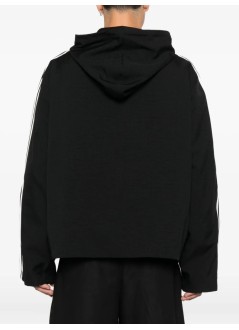 y3 sweater many-3 hooded track top 3-stripes - jw7354 black