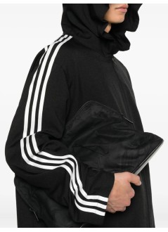 y3 sweater many-3 hooded track top 3-stripes - jw7354 black