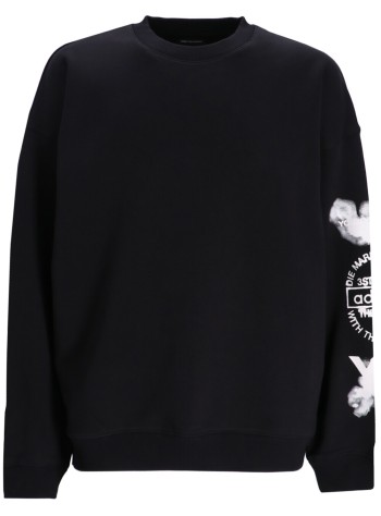 y3 sweater many-3 graphic crew sweat - jx4749 black