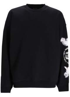 y3 sweater many-3 graphic crew sweat - jx4749 black