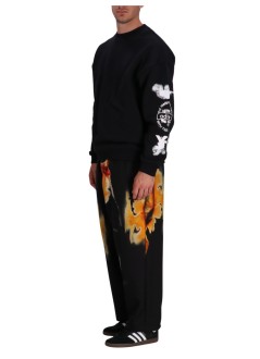 y3 sweater many-3 graphic crew sweat - jx4749 black