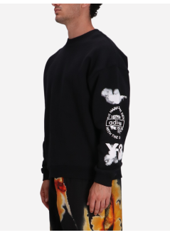 y3 sweater many-3 graphic crew sweat - jx4749 black