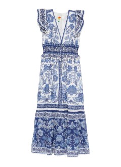 farm rio vestido mujer shell garden off white maxi dress - 336322 25093