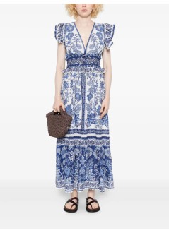 farm rio vestido mujer shell garden off white maxi dress - 336322 25093