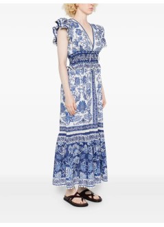 farm rio vestido mujer shell garden off white maxi dress - 336322 25093