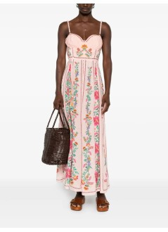 farm rio vestido mujer delicate forest pink maxi dress - 336318 25023