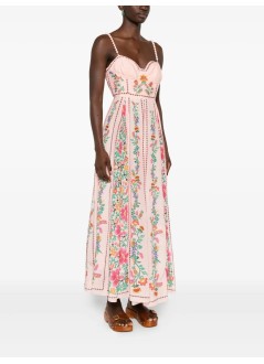 farm rio vestido mujer delicate forest pink maxi dress - 336318 25023