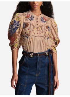 farm rio blusa mujer beauty bouquet pink blouse - 329139 25020