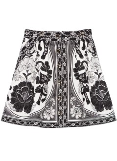 farm rio skirt womanflower leopards off white - 329130 25044