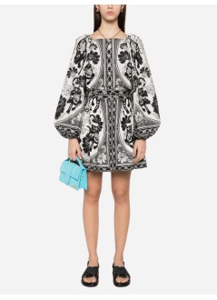 farm rio skirt womanflower leopards off white - 329130 25044