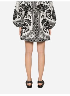 farm rio skirt womanflower leopards off white - 329130 25044