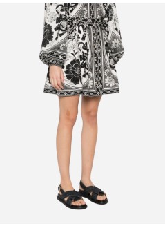 farm rio skirt womanflower leopards off white - 329130 25044