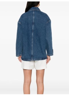 anine bing outerwear mujer luca jacket - a0110856whd36 washed blue